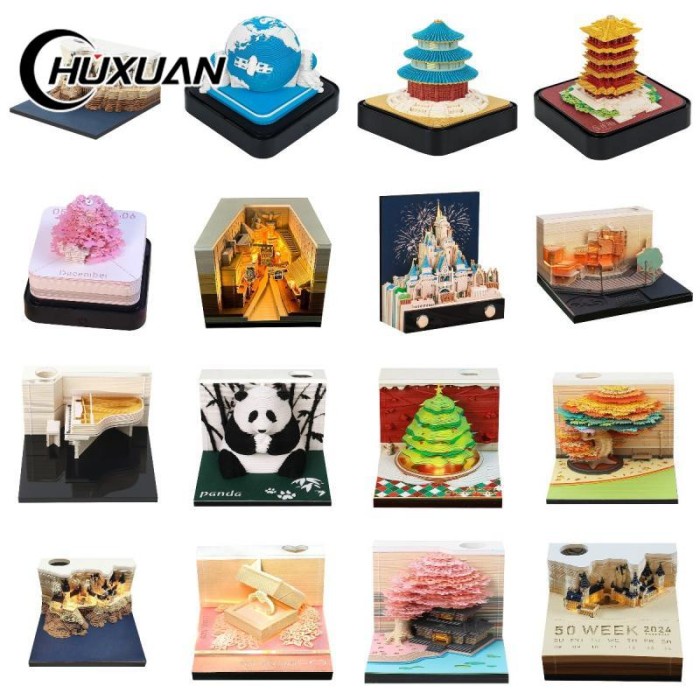 

Desk Calendar With LED Lights 2024 Calendar Memo Pad Creative Desk Calendar DIY Notes Notepad 3D Art