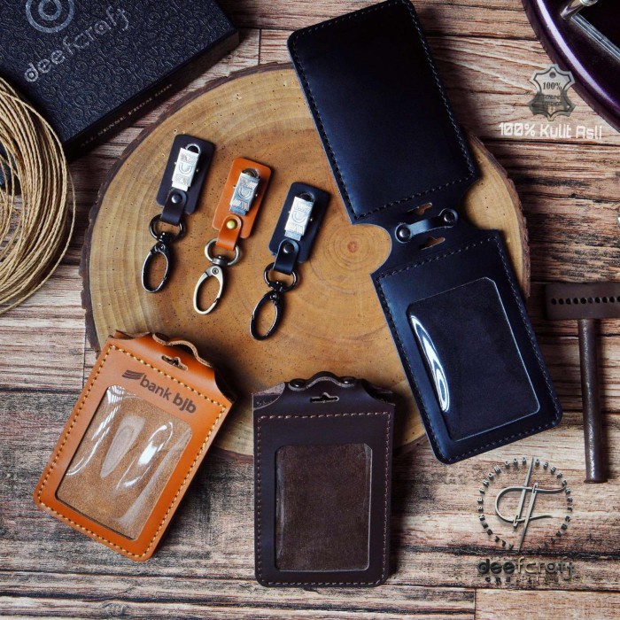 

Nametag Lipat Kulit Sapi Asli 3 slot / Nametag Flip 3 slot kulit asli Kode 640