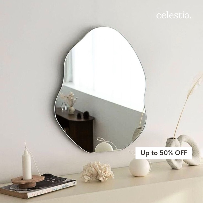 (TJA) Produk Baru Cermin Aesthetic Mirror Kaca Mini Dekorasi Dinding Aesthetic Meja Rias Free