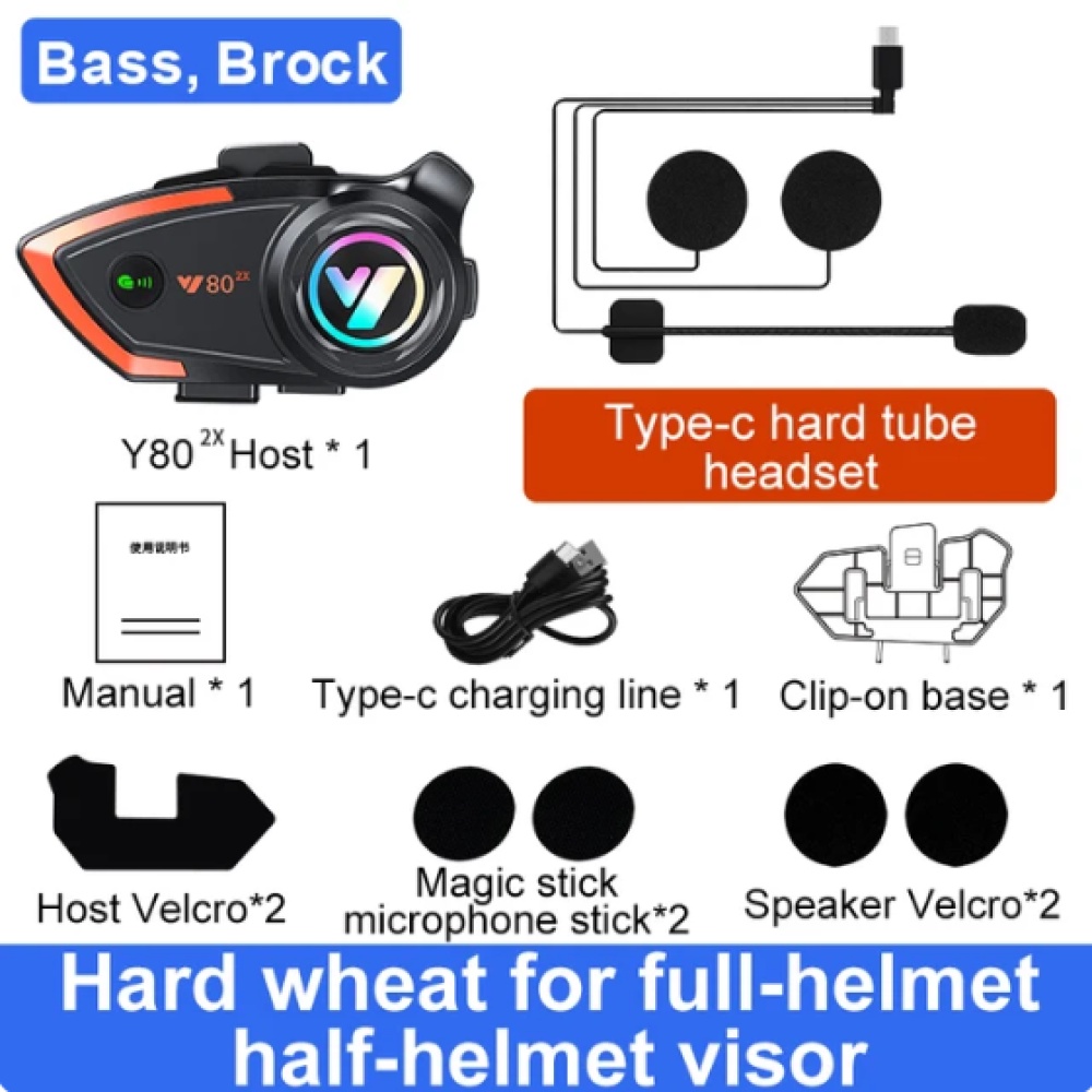 Kebidumei Intercom Helm Bluetooth Headset 2 Riders Music Ip67 1000Mah