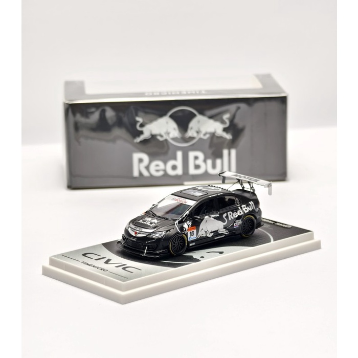 Time Micro Honda Civic FD2 Type R Red Bull #16 Race Edition MOTUL Limited Edition Platinum Black