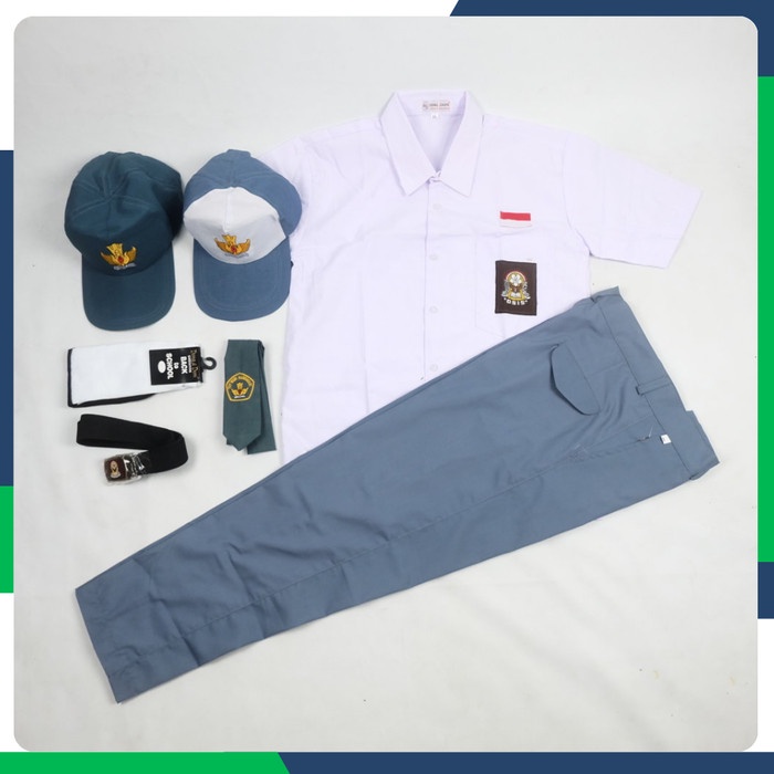 Setelan Seragam Sekolah SMA Laki Laki Baju Seragam SMA Putih Abu