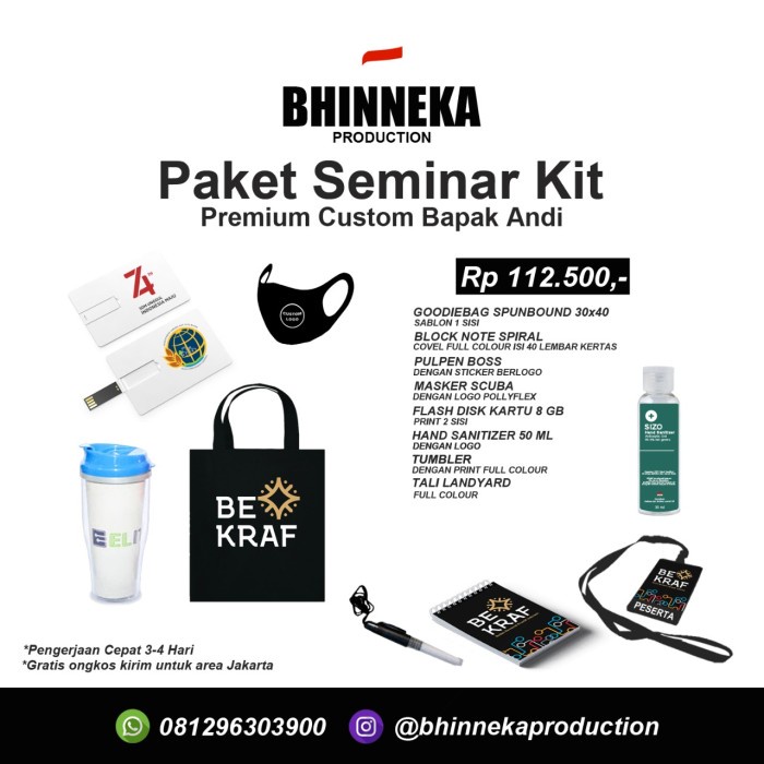 

Paket Seminar Kit Premium Pesanan Bapak Andi