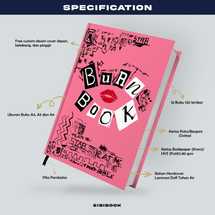 

Buku Tulis Catatan Notebook Hardcover Burn Book Aesthetic #1