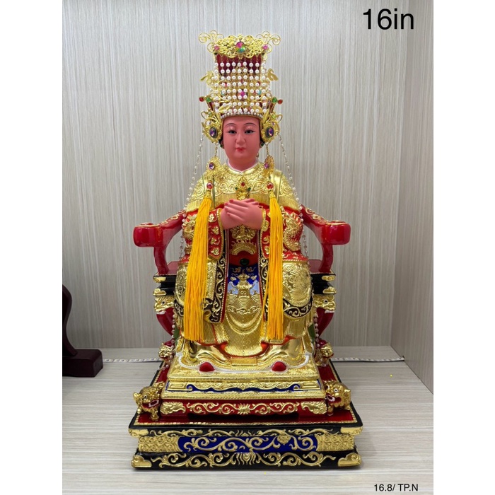 Patung Dewi Maco / Dewi Samudra / Mazu Taiwan 16In Mata Tanam
