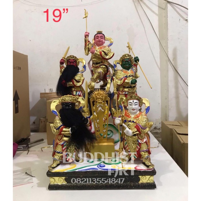 Patung Dewa Ngo Ya Ciong Kun Wu Ying Jian Zun 5 Jenderal Langit 19 In
