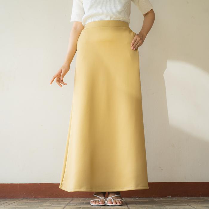 Haymeeidn - Rok Scuba Premium Flare Skirt Premium Line A Formal Look Skirt Scuba Import A-Line Fit