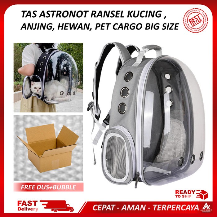 Tas Kucing Ransel Kucing Astronot Transparan Tas Ransel Hewan