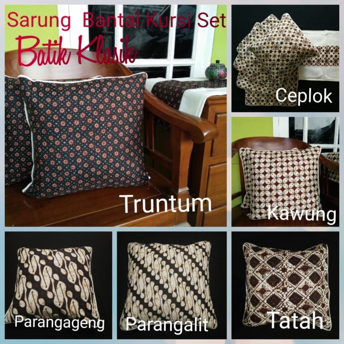 Sarung Bantal Kursi Set Batik Klasik
