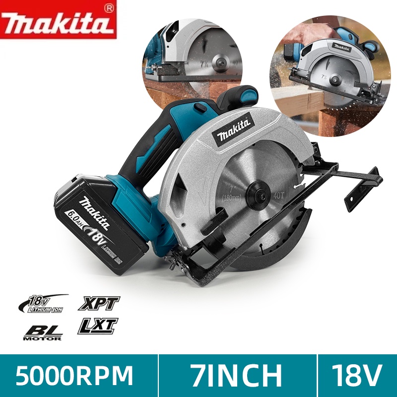 ELTRA Makita 7 Inch 5000RPM Brushless Circular Saw Cordless Handheld Woodwork Saw Adjustable Cutting