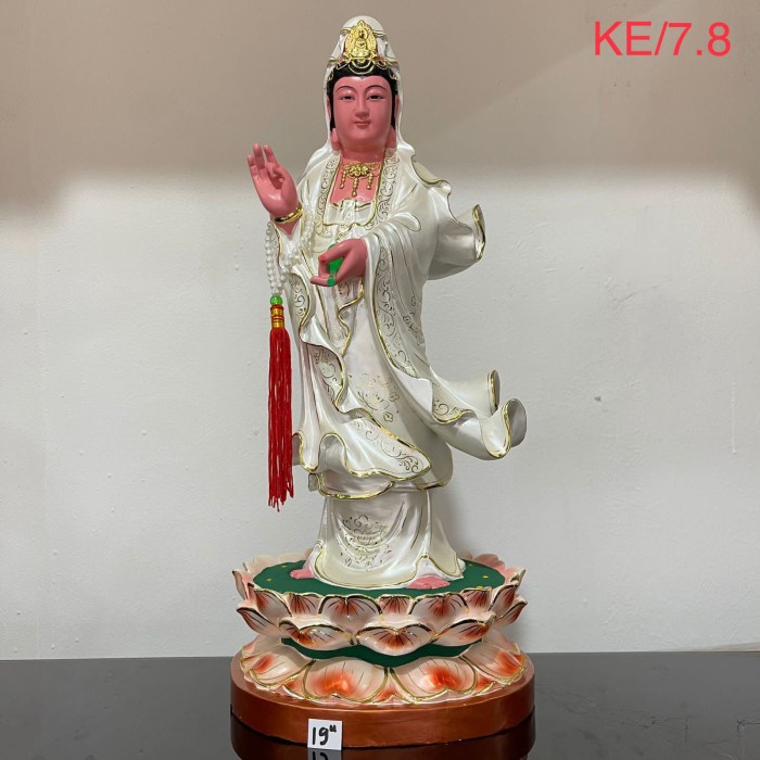Svetlana Patung Dewi Kwan Im / Kuan Im Berdiri Kayu 19In