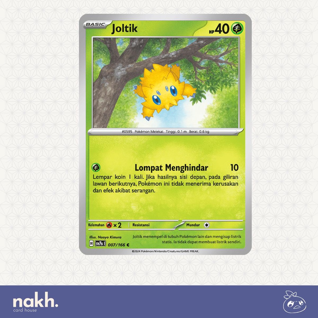Kartu Pokemon TCG Indonesia bimbingan rasi sv7s 007/166 Joltik