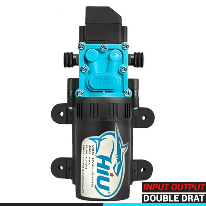 Pompa Dc 12 Volt Bertekanan Tinggi 5Lpm 100Psi Max 60W - Hiu Original