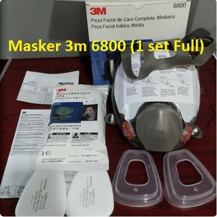 TERMURAH - 3M Masker Reusable full Face Mask Respirator 6800