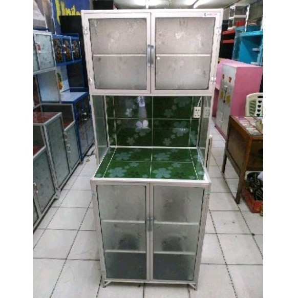 Rak Piring Alumunium 2 Pintu Rata ni