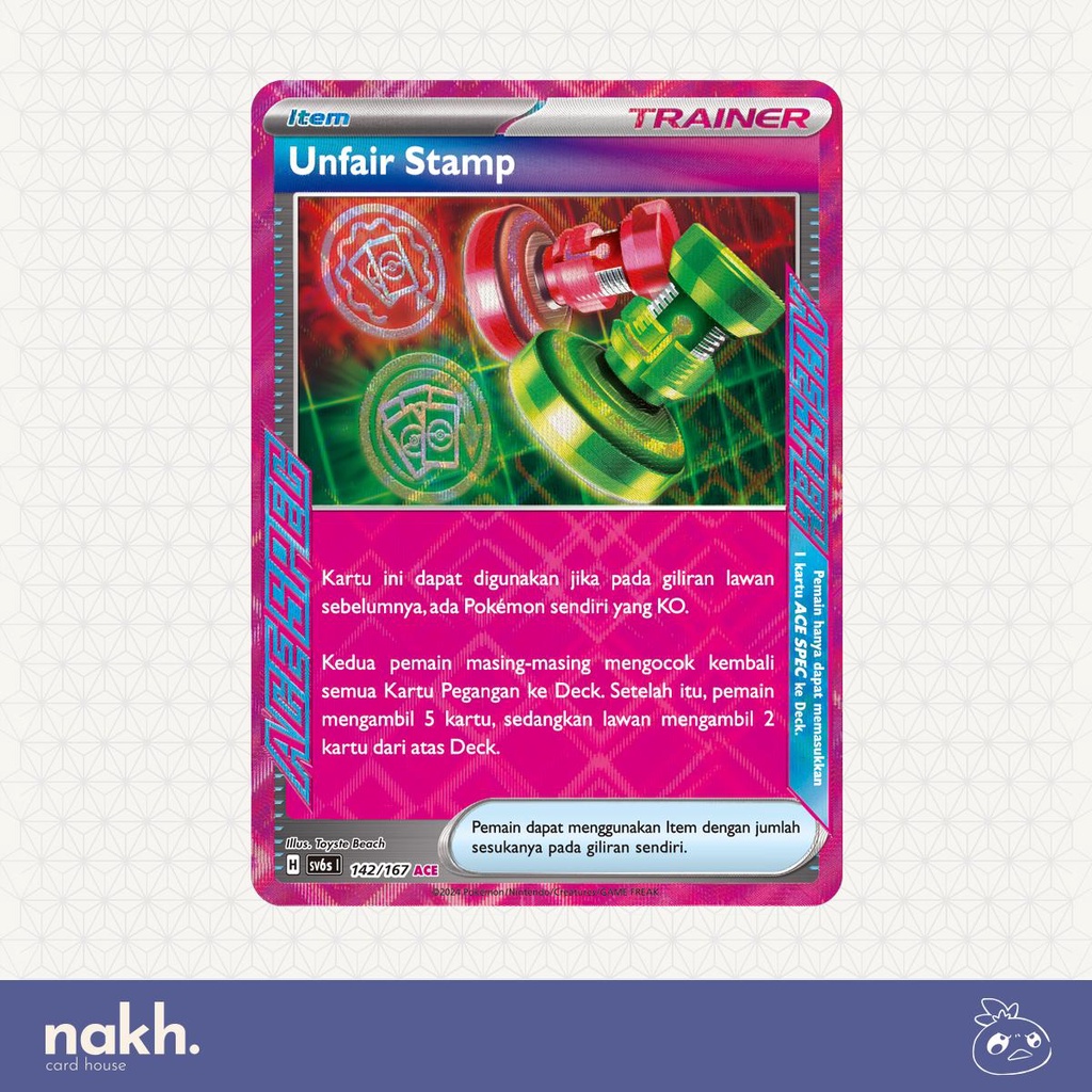 Kartu Pokemon TCG Indonesia topeng transfigurasi sv6s 142/167 Unfair Stamp