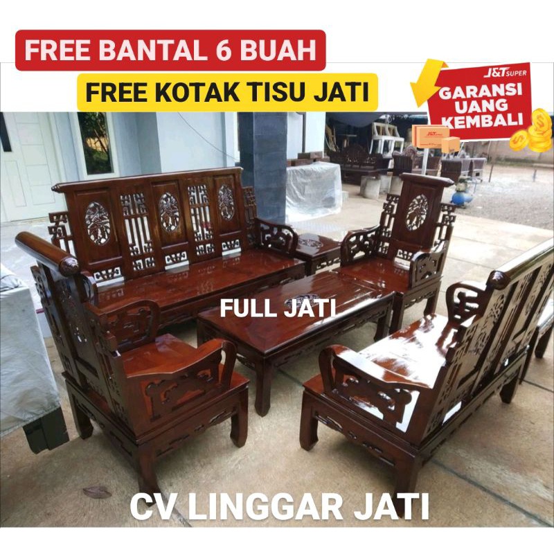 Mentah - Kursi Ruang Tamu Kayu Jati Hongkong Bambu Ukir Promo Kembang jati