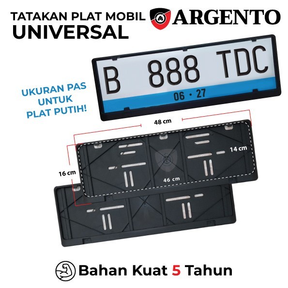 ARGENTO Tatakan Dudukan Plat Nomor Mobil OEM Toyota Yaris Cross All New Agya GR Sport Corolla Rush