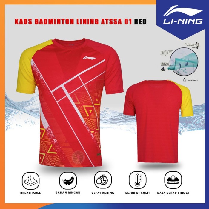 Lining Atssa 01 T-Shirt Kaos Jersey Badminton Lining Original