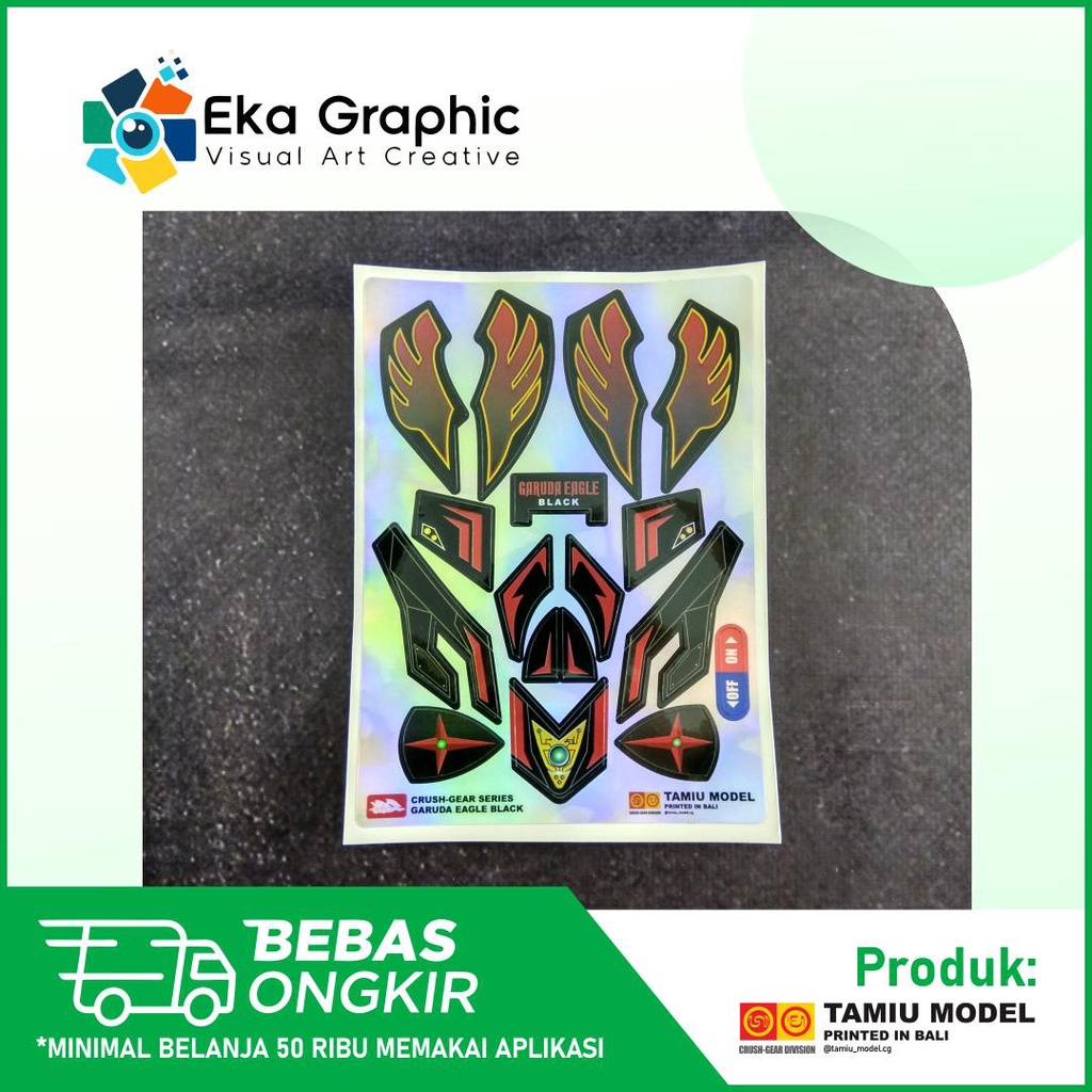 Sticker Decal Crush Gear Garuda Eagle Black