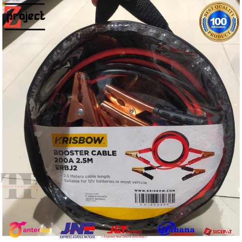 Ready KRISBOW kabel jumper aki 2,5 Mtr 200A / kabel jumper aki krisbow 200A