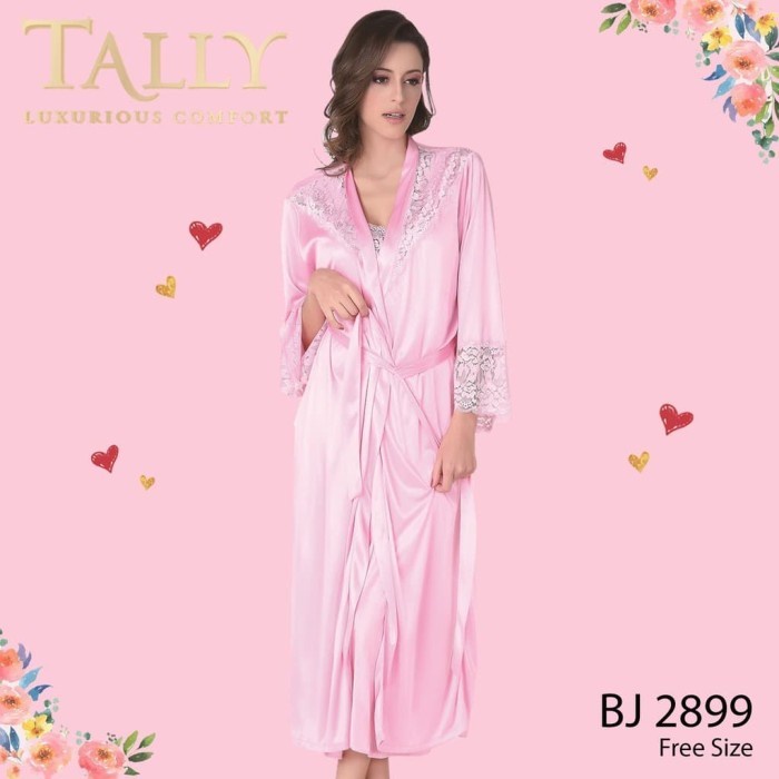 Tally Bj 2899 Baju Tidur Kimono Satin Lingerie Seksi Asli 100%