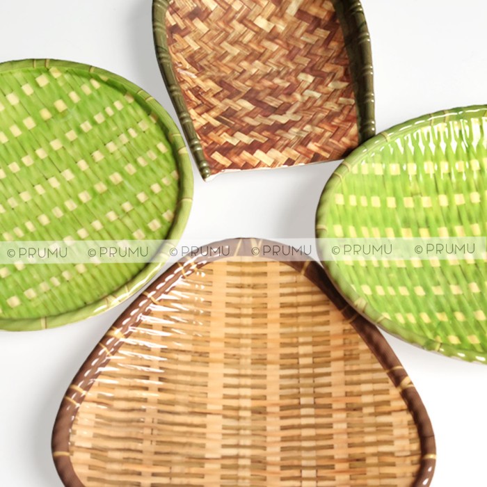 Piring Melamin Motif Anyaman - Piring Saji Unik - Piring Restoran