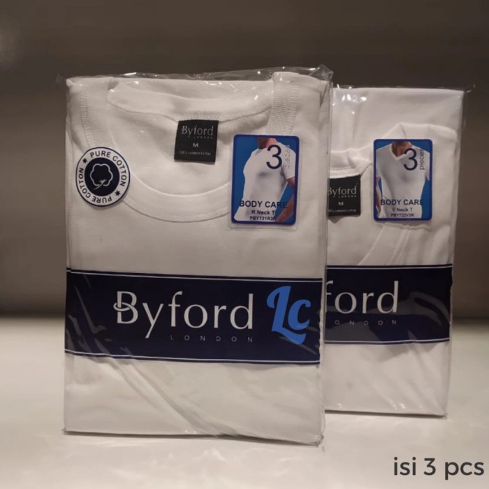 TERLARIS Kaos Dalam Byford Cotton Putih Original
