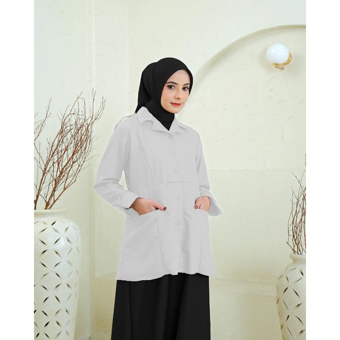 Gamis Seragam Hitam Putih Pns Pdh Two Piece Semi Rok Bahan Toyo Premium Kualitas Jahitan Rapih Baju