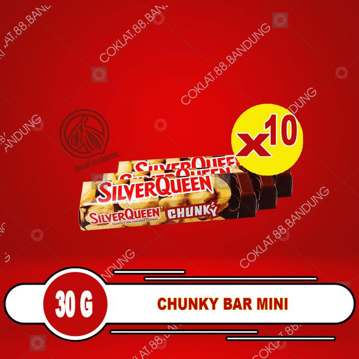 

terbaru !!! silverqueen chunky bar 10 pcs x 26 gram ex 30gr, cokelat silverqueen chunky bar isi 10