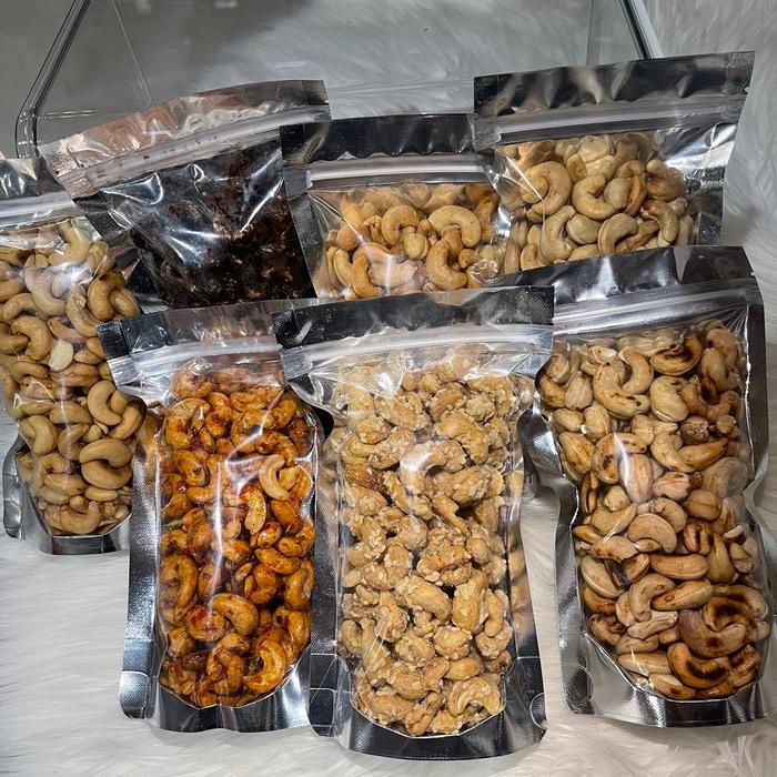 

terbaru !!! kacang mete paket 200rban all varian rasa food snacks bawang goreng mede ready