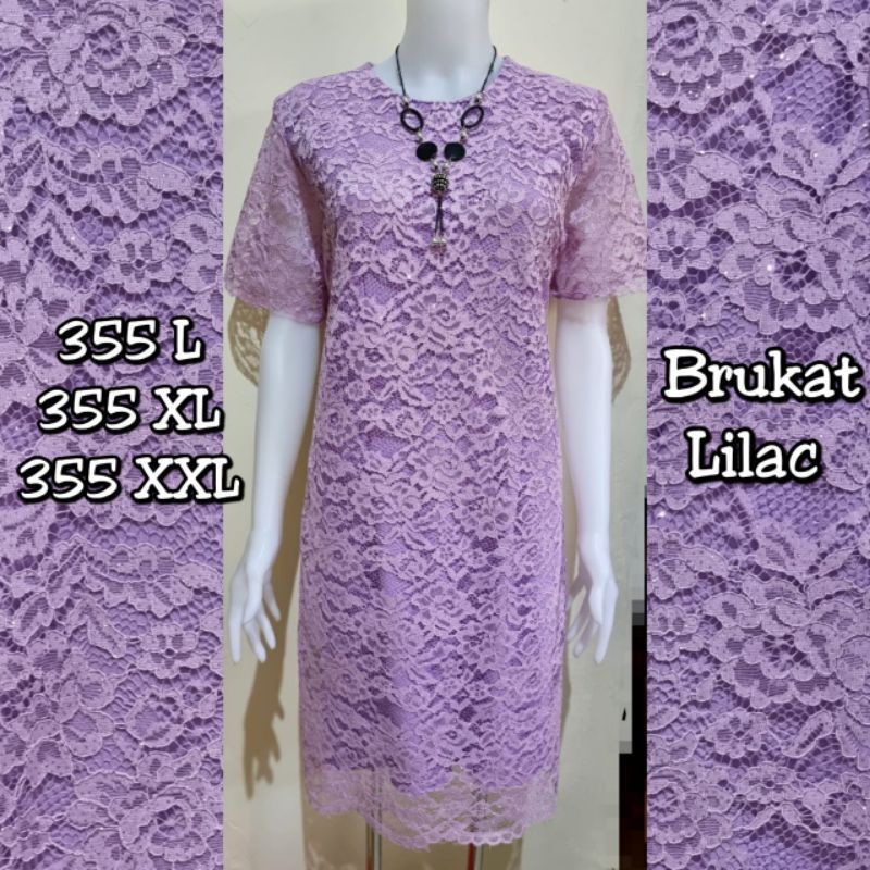 LS - dress brokat gliter khusus warna ungu,lilac TAMPIL MODIS 