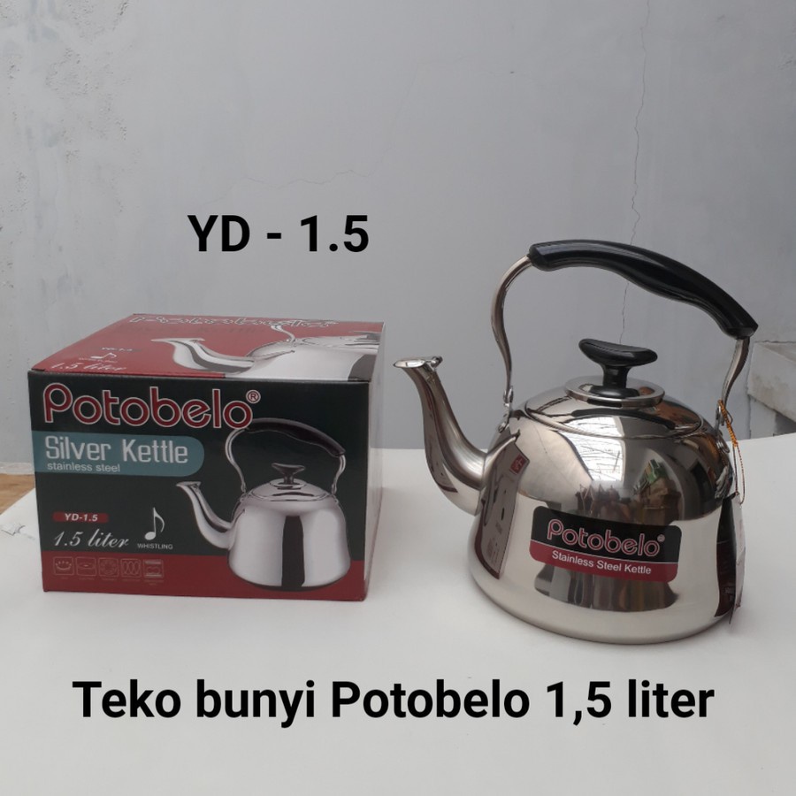 Teko/Ceret/Kettle Bunyi Stainless Steel Potobelo 1,5 L