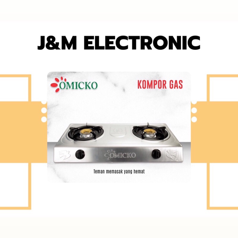 OMICKO kompor 2 tungku omicko/kompor 2 tungku omicko stainless