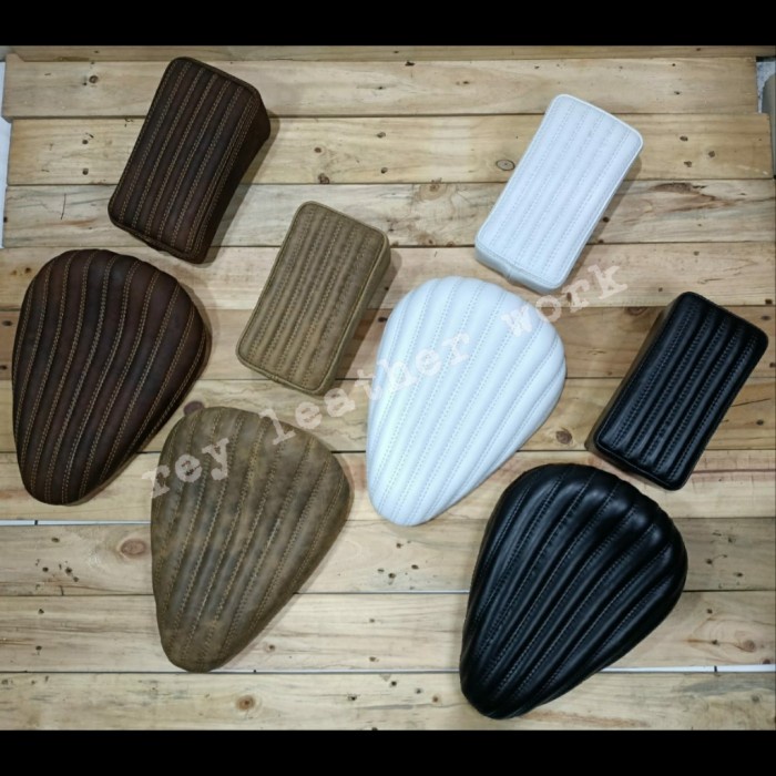 jok belakang chopper custom, jok motor kulit (jok belakang saja)