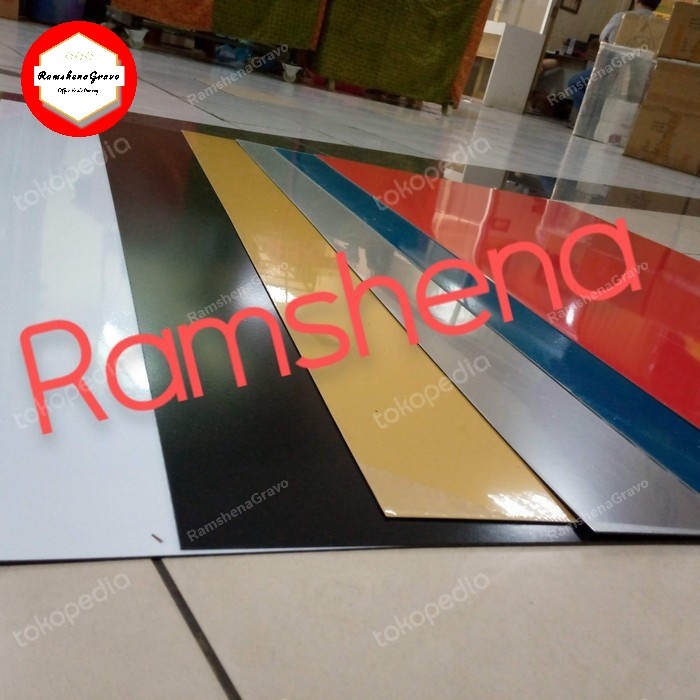 

Gravoply/bahan name tag/ grafir/laser/60x120cm tebal 1.5mm