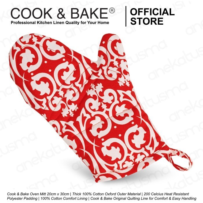 Cook &Amp; Bake Oven Tt / Sarung Tangan Masak - Damask Red