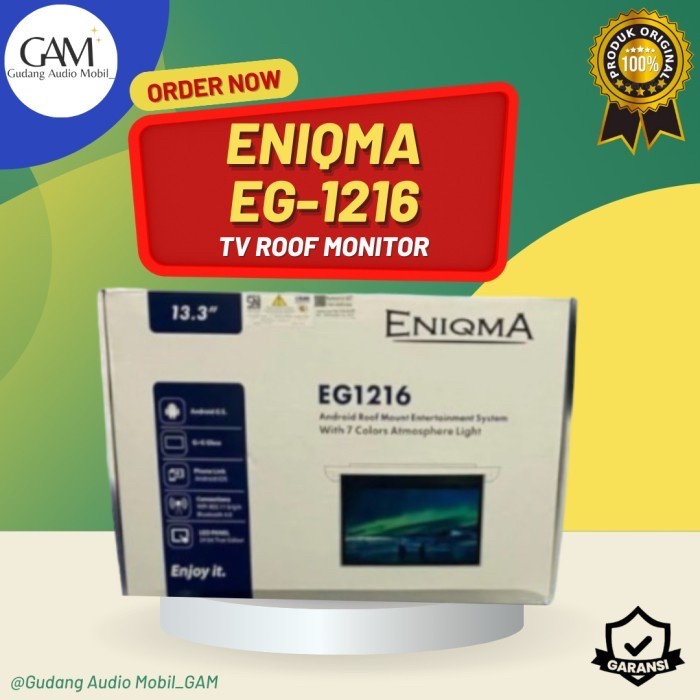 TV ROOF PLAFON MONITOR ANDROID ENIGMA EG-1216 13 INCH / ENIQMA TV ROOF