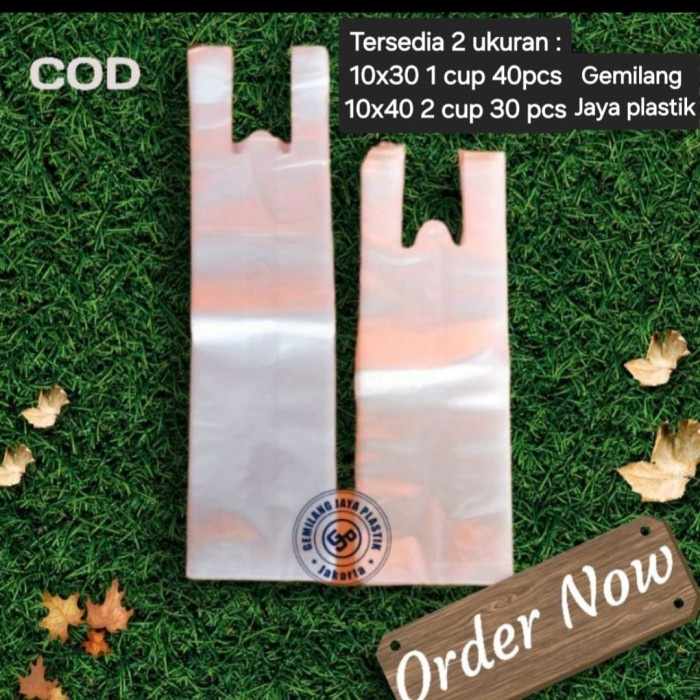 TERBARU HD Kantong 1 Cup & 2 Cup Bening / Kantong Plastik Juice Gelas Pop Ice