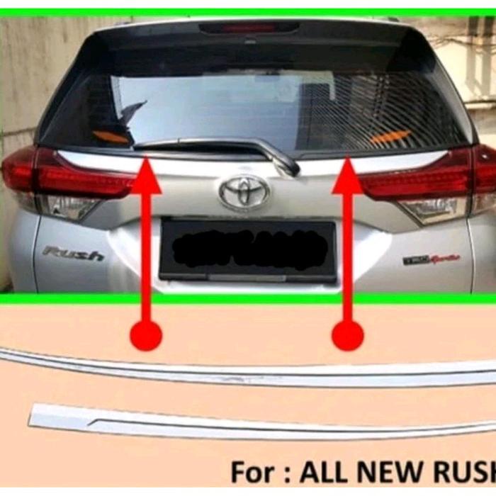 list kaca belakang All New Rush/ All New terios 2018-2019-2020-2021-2022-2023 chrome Aksesoris Car