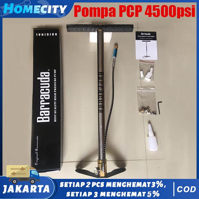 POMPA PCP BARRACUDA 4 STAGE STAINLES STEEL MANOMETER 4500 PSI / POMPA PCP BARRACUDA MURAH 4500 PSI