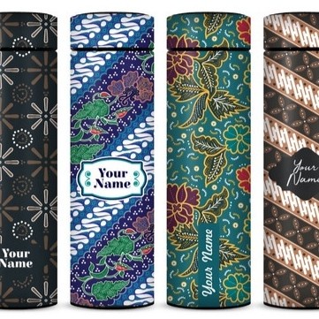 Tumbler LED Dengan UV Print Motif Batik Harga Sdh Termasuk Jasa UV