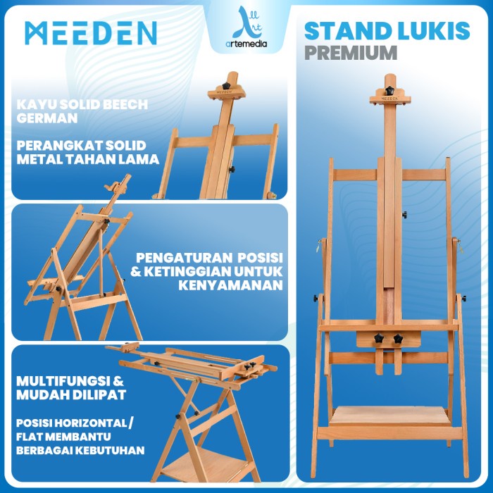 

PROMO! Meeden Floor Easel H-Frame Convertible Foldable Heavy Duty Stand Lukis