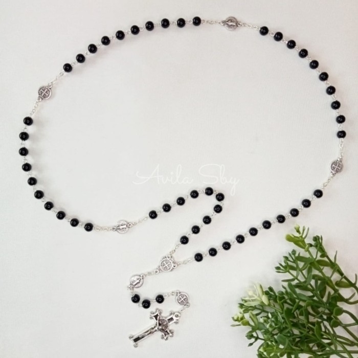 Produk Terbaik] Rosario Black Onyx All Benedict Rohani Katolik