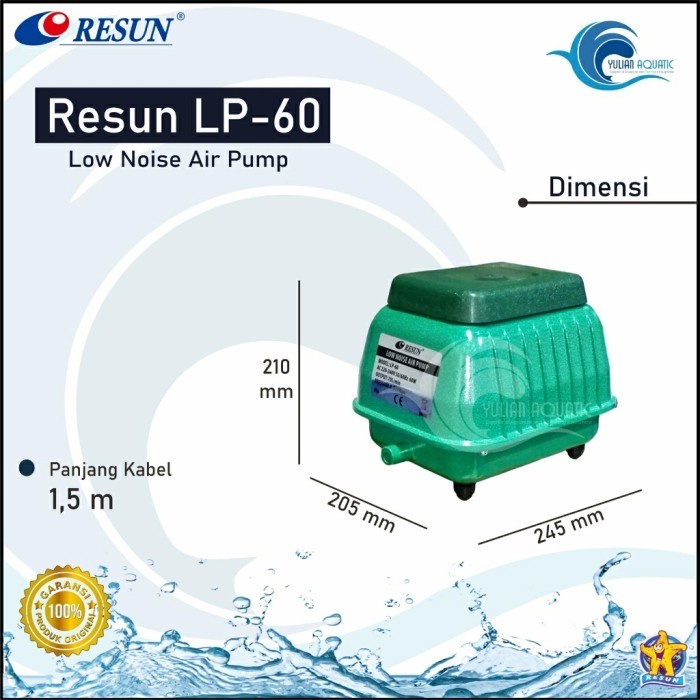 AERATOR RESUN LP 60 POMPA UDARA OKSIGEN KOLAM (BIOFLOK)