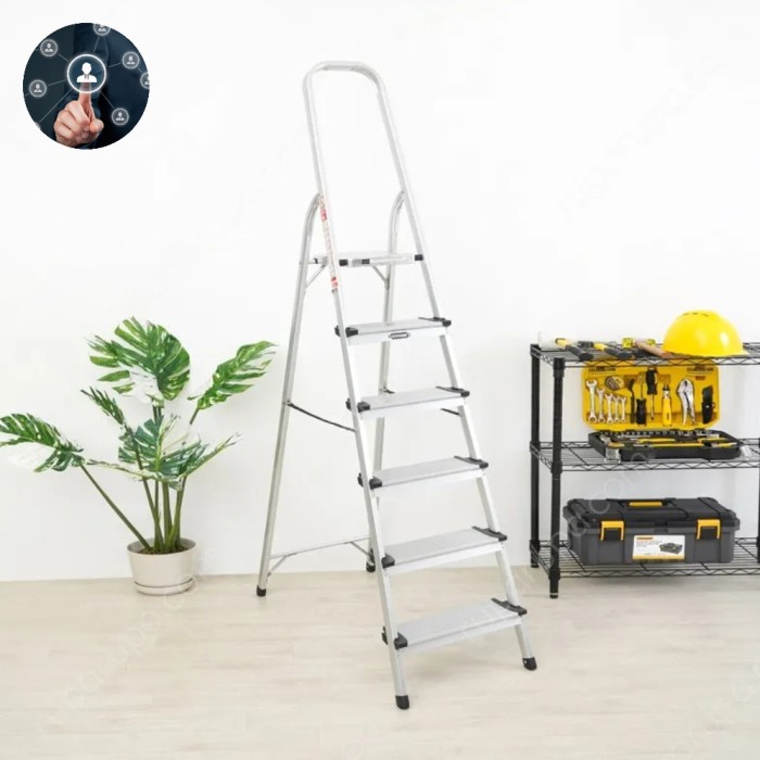 KRISBOW Tangga Lipat Aluminium 6 wide steps