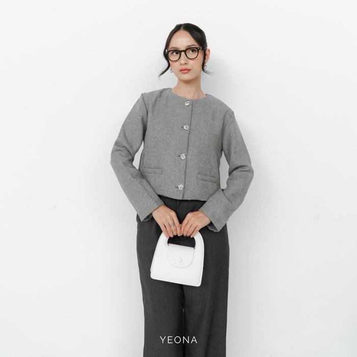 Yeona - Clove Blazer Semi Tweed Blazer Harga Promo
