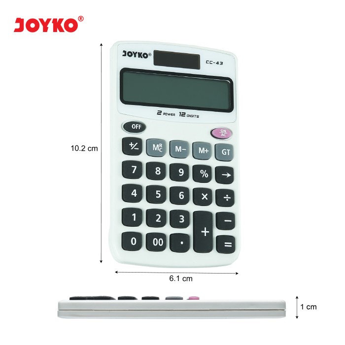 

CALCULATOR / KALKULATOR JOYKO CC-43 / 12 DIGITS [TERBARU[TERLARIS[ORIGINAL[ASLI]