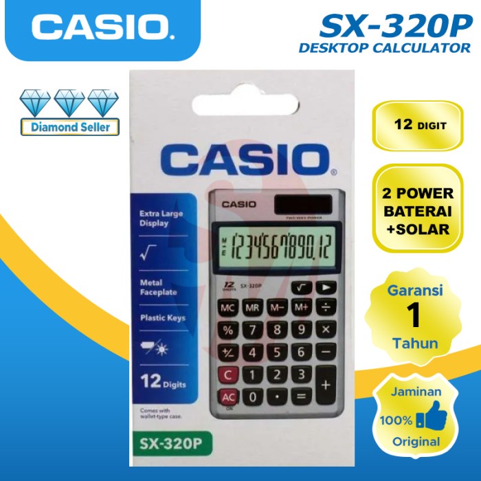 

CASIO CALCULATOR SX-320 P [TERBARU[TERLARIS[ORIGINAL[ASLI]