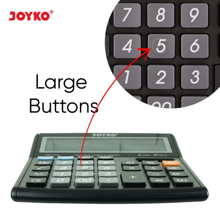 

CALCULATOR / KALKULATOR JOYKO CC-11A / 12 DIGITS / CHECK CORRECT [TERBARU[TERLARIS[ORIGINAL[ASLI]